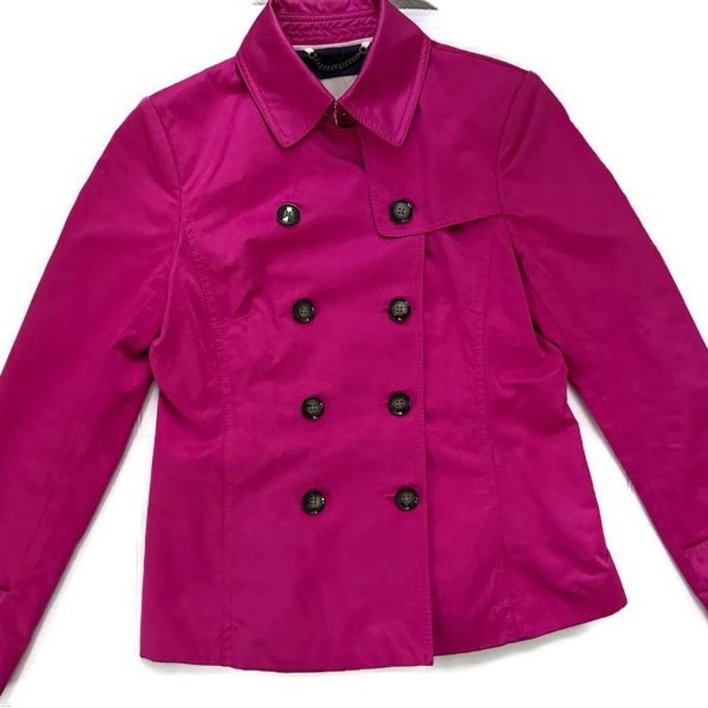 Banana Republic Petite Magenta Double Breasted Cotton Jacket XS